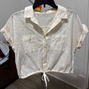Madwell Ivory Eyelet Top
